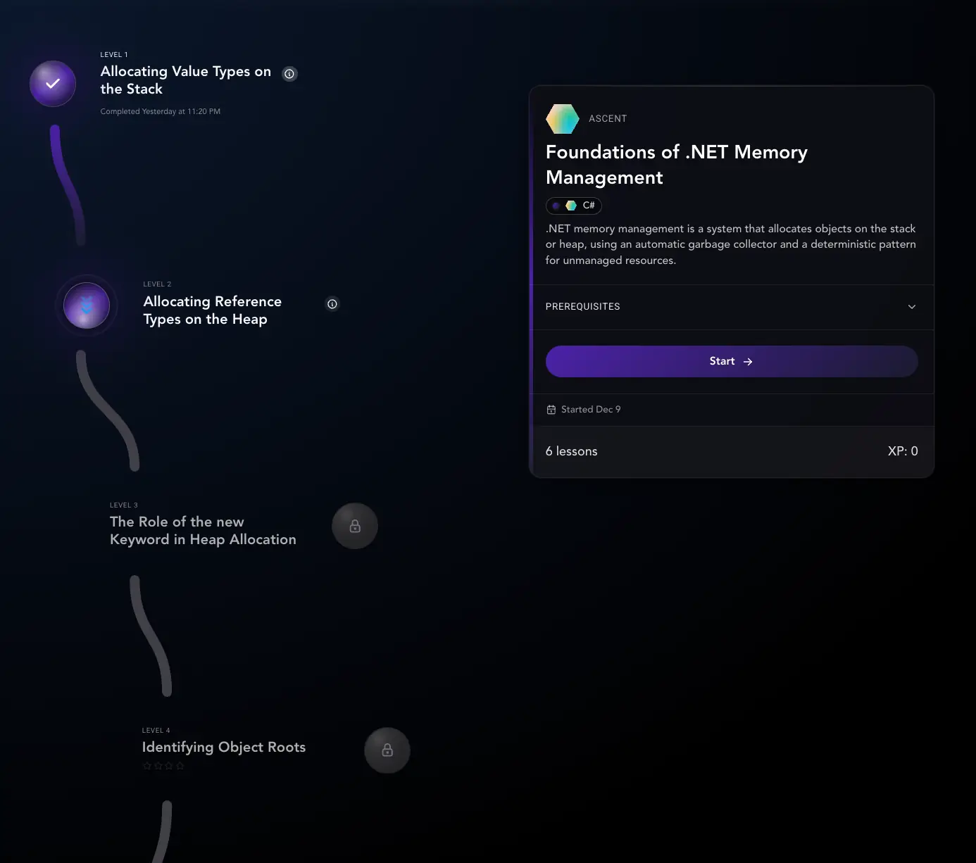 Zenth Learning Path - Dynamic lesson progression with personalized content